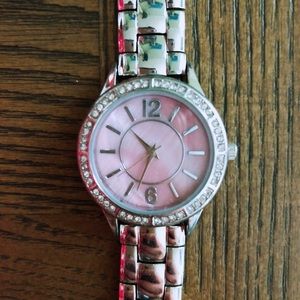 Soft pink jewel encrusted watch!